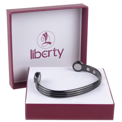 Triple Band Superstrong 6 BLACK Magnet Copper Liberty Health Bracelet