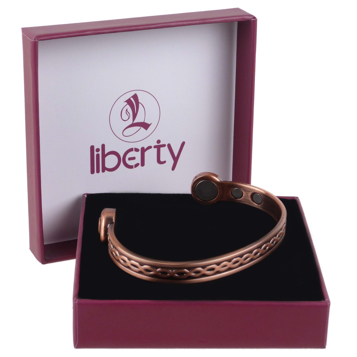 Copper Link Pattern Superstrong 6 Magnet Liberty Health Bracelet