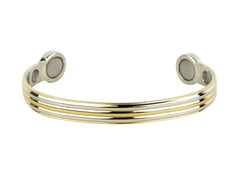Gold/Silver Triple Band Superstrong 6 Magnet Copper Liberty Health Bracelet
